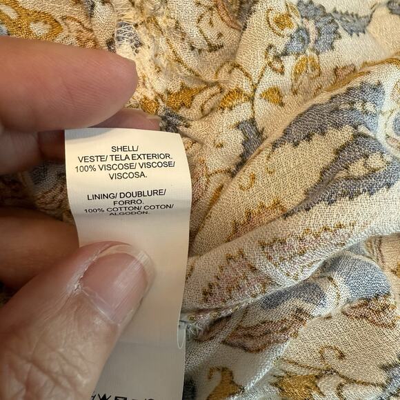 Lucky Brand Felice Maxi Dress Sz Small Hi-Low Floral Drawstring Waist Boho Fairy - Picture 9 of 14